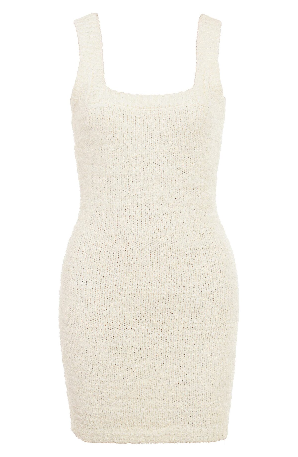 White knit dress for minimalist style