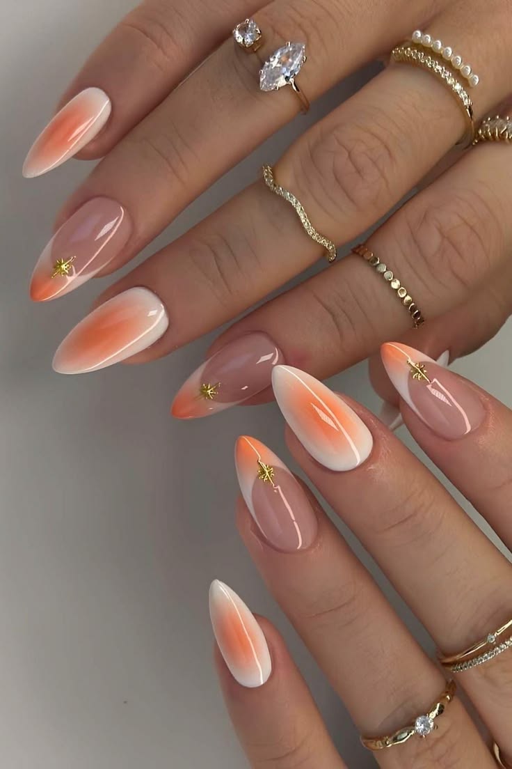 Soft ombre nails with stars