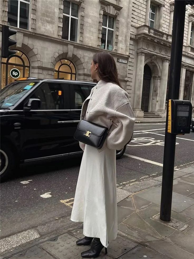 Soft layered outfit with maxi skirt