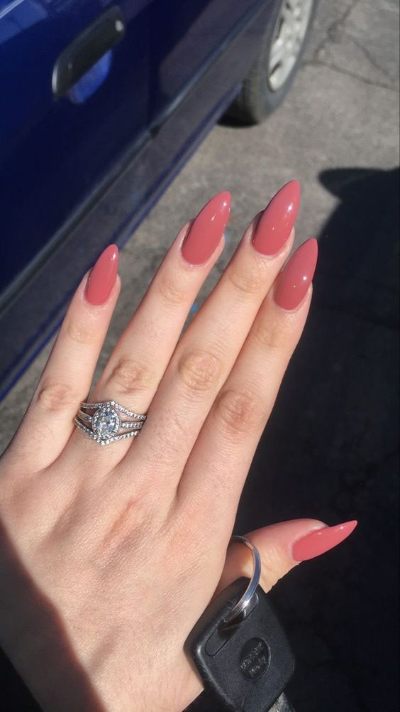 Classic mauve nails with glossy finish, timeless and elegant.