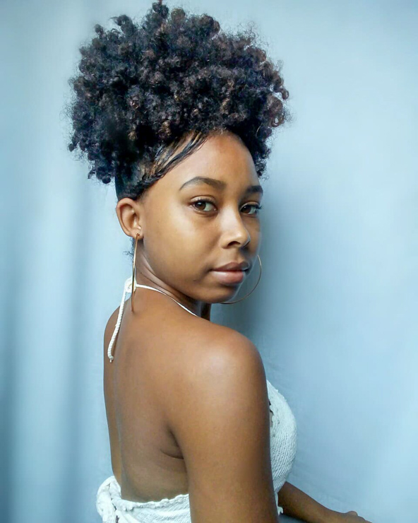 High puff natural hairstyle for volume