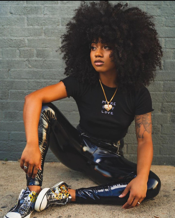 Bold afro hairstyle with maximum volume