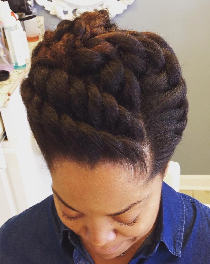 Crown braid protective hairstyle