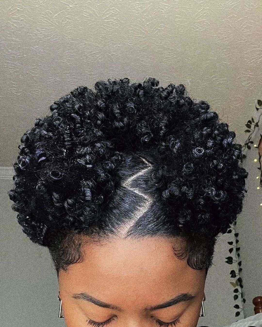 Defined double puffs for natural hair