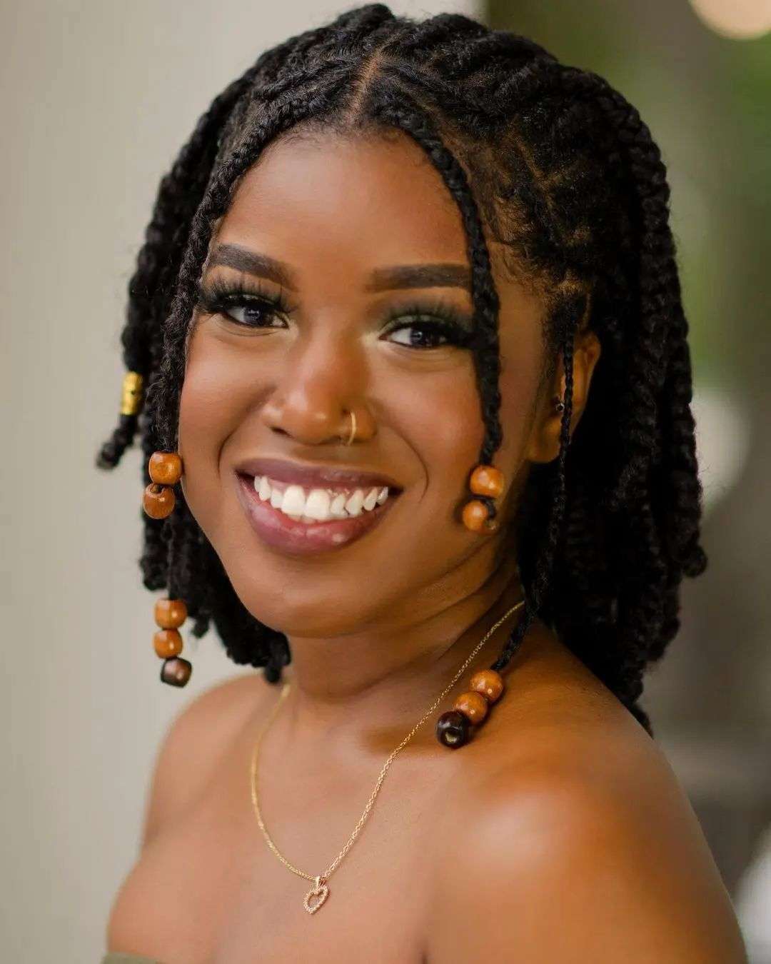 Beaded twists with medium length