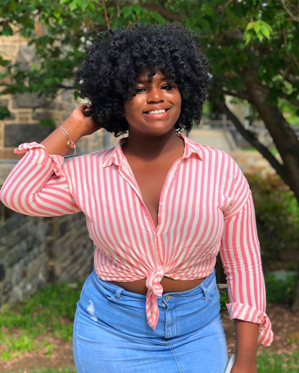 Voluminous curly afro with defined texture