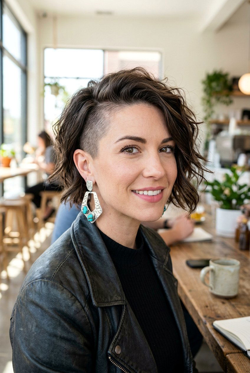 Edgy undercut with tousled waves