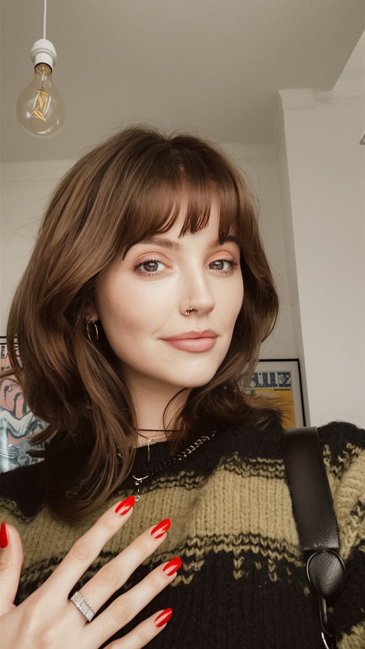 Soft layers with textured bangs