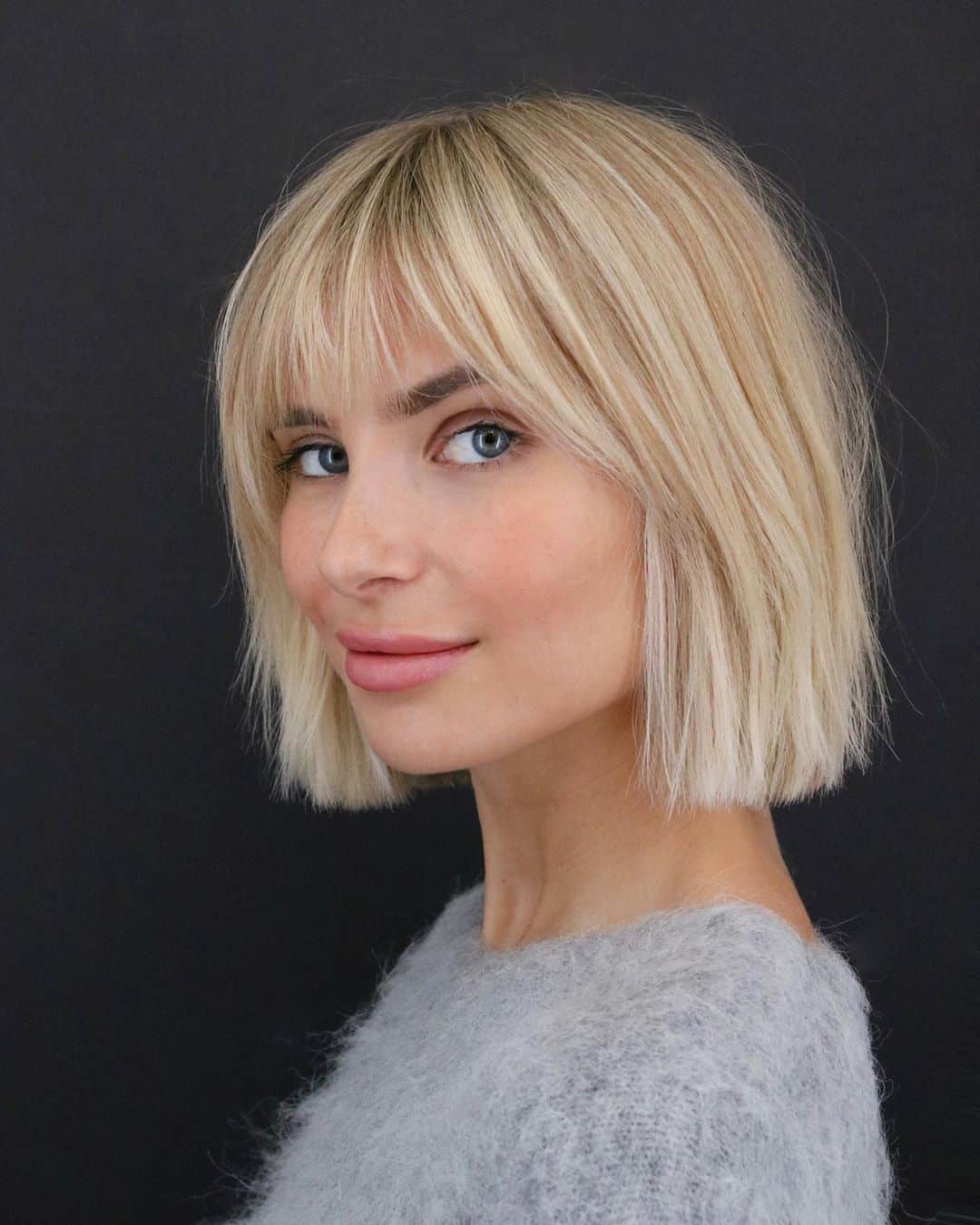 Blunt bob with baby bangs