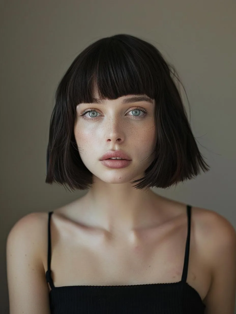 Classic French bob with short fringe