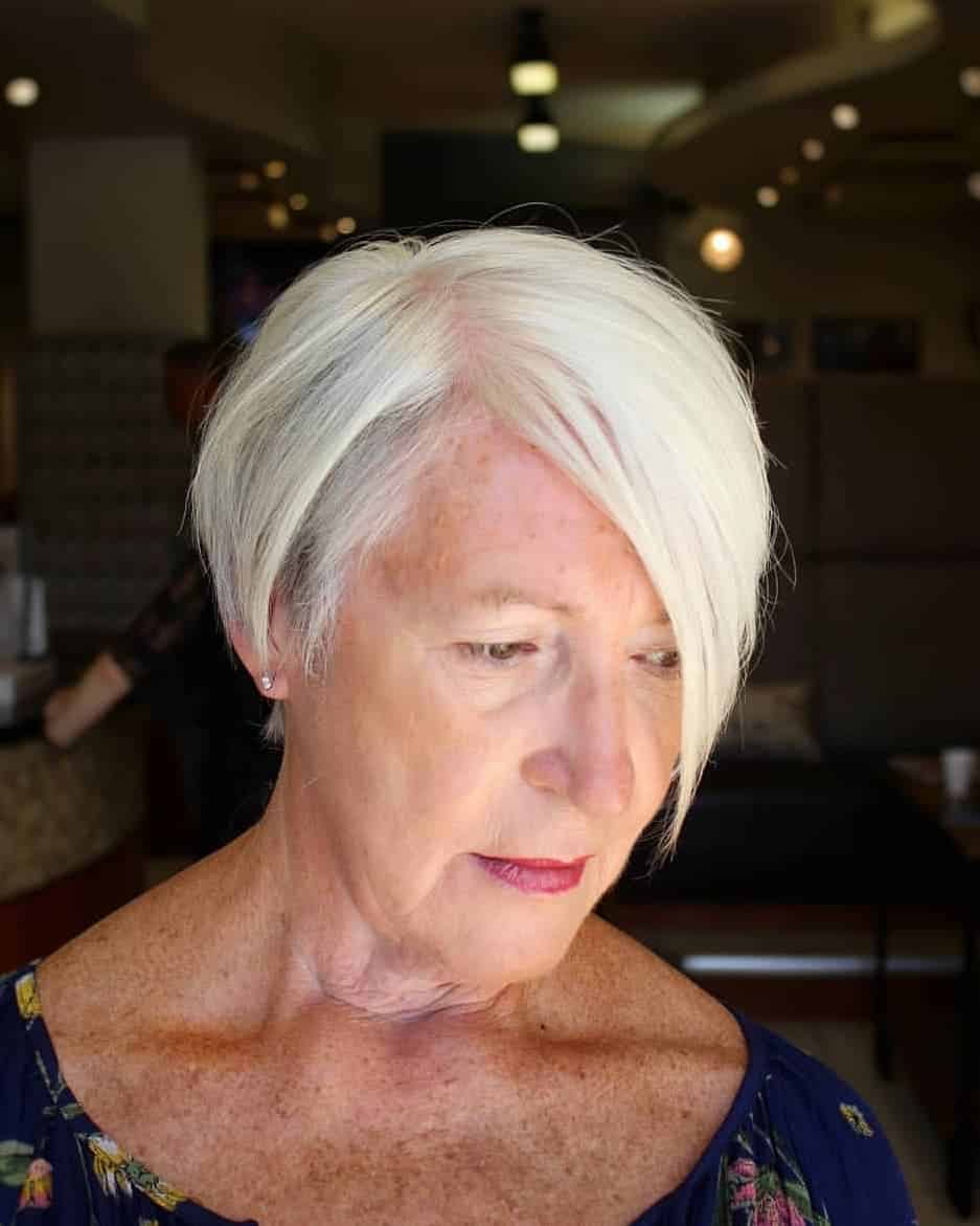 Asymmetrical pixie with long fringe