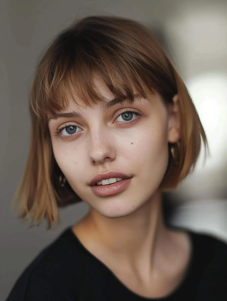 Classic bob with feathered bangs