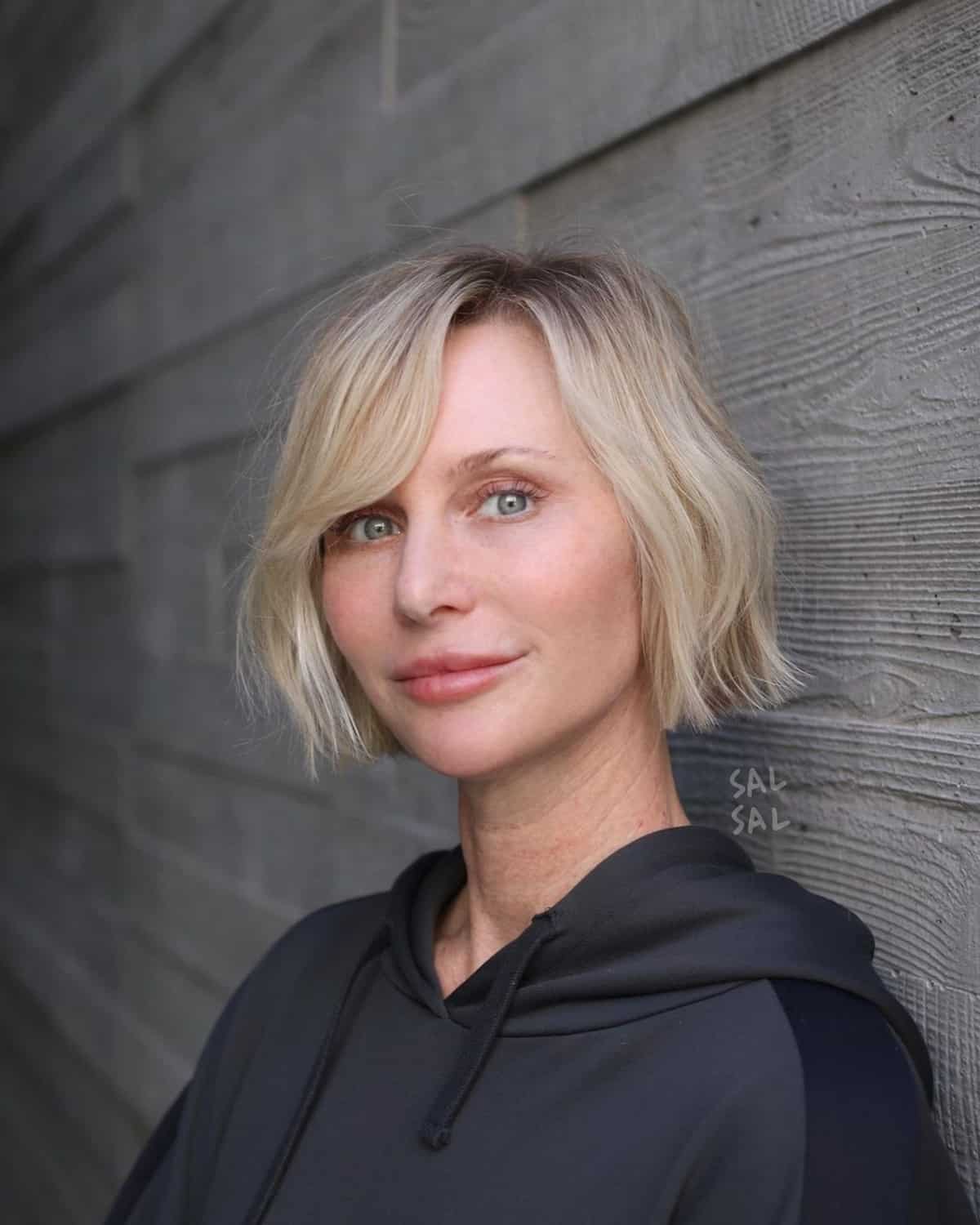 Short bob with asymmetrical bangs
