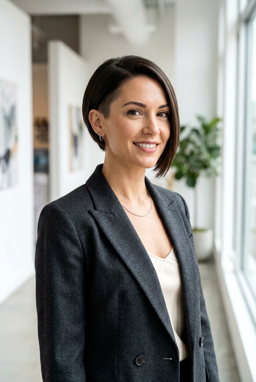Polished asymmetrical bob
