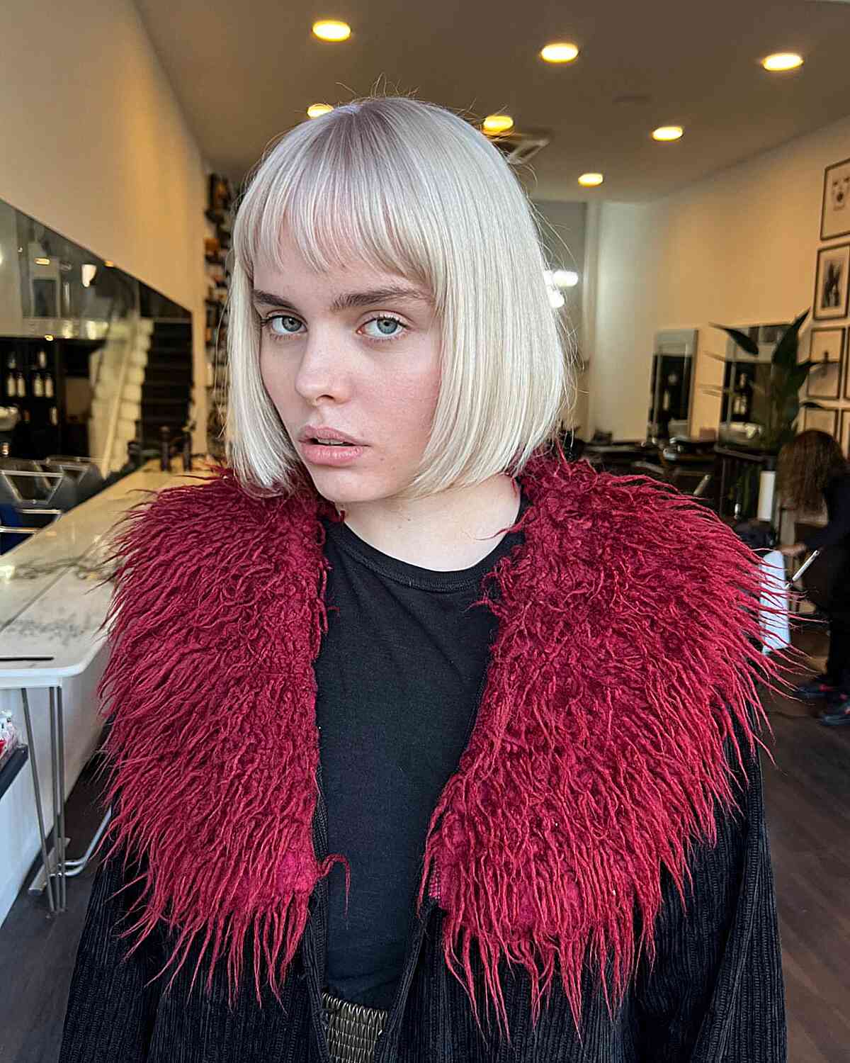 Blunt bob with blunt bangs