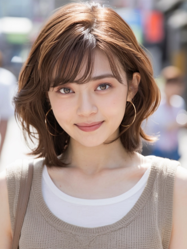 Soft layered bob with side bangs