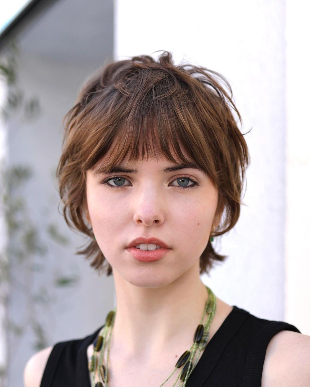 Layered shag with short bangs