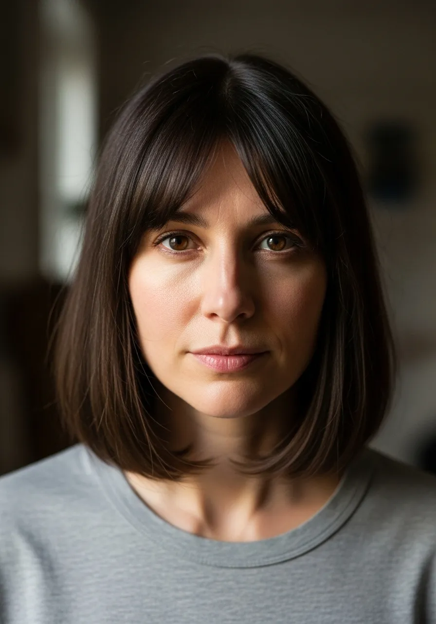 Polished bob with delicate side bangs