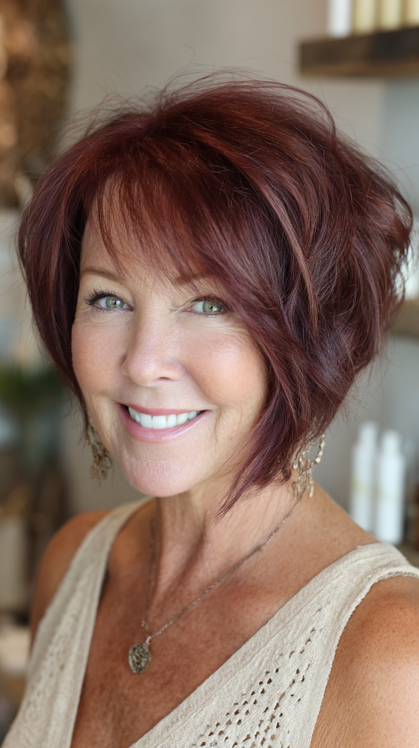 Textured pixie cut with side bangs
