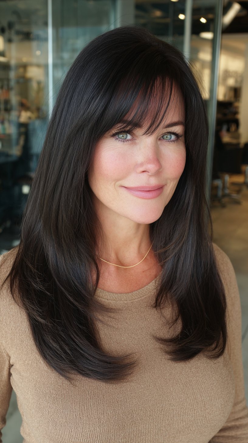 Long hair with soft side bangs