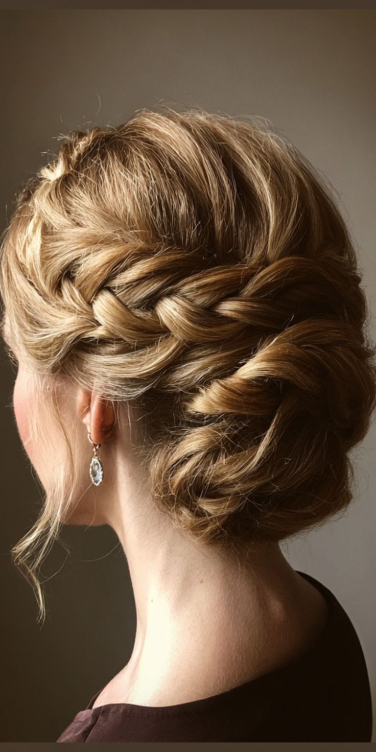 Intricate braided updo with defined texture