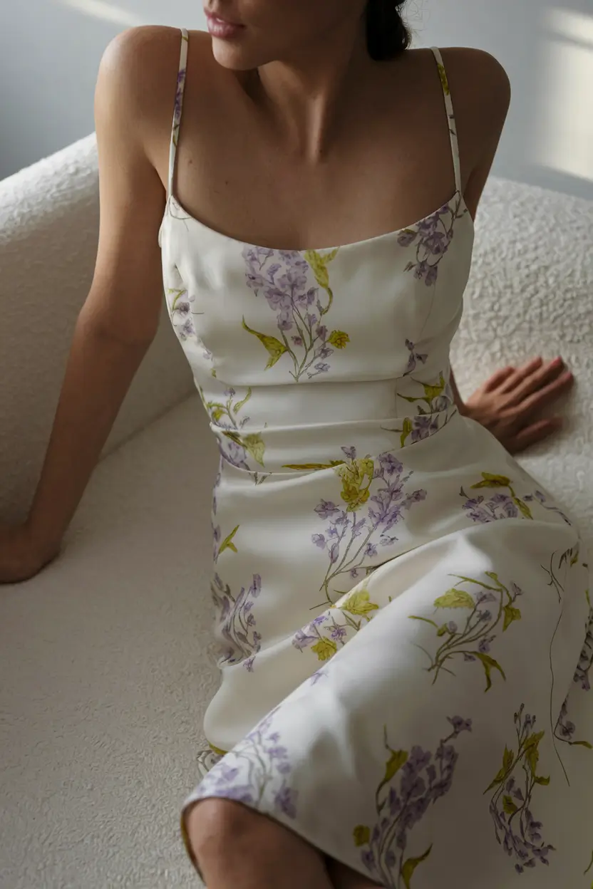 Floral slip dress, elegant simplicity