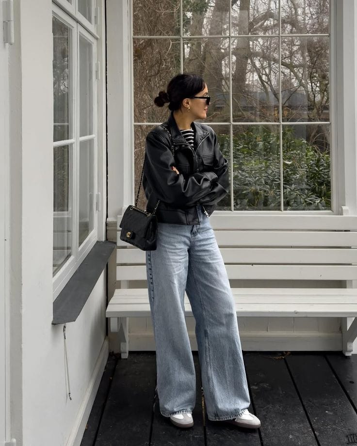 Wide Leg Jeans Outfit inspiration look 1