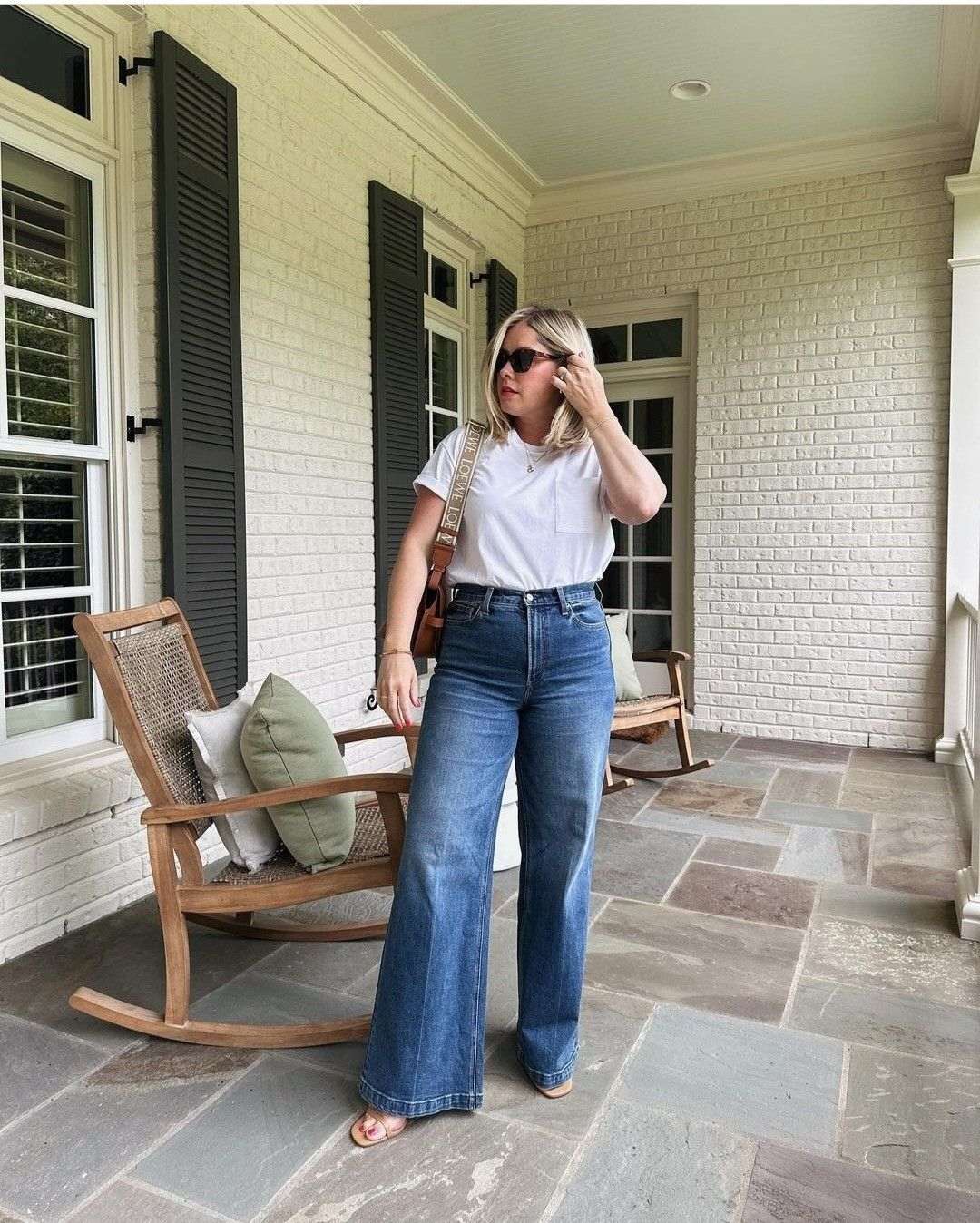 Laid-back style with white tee