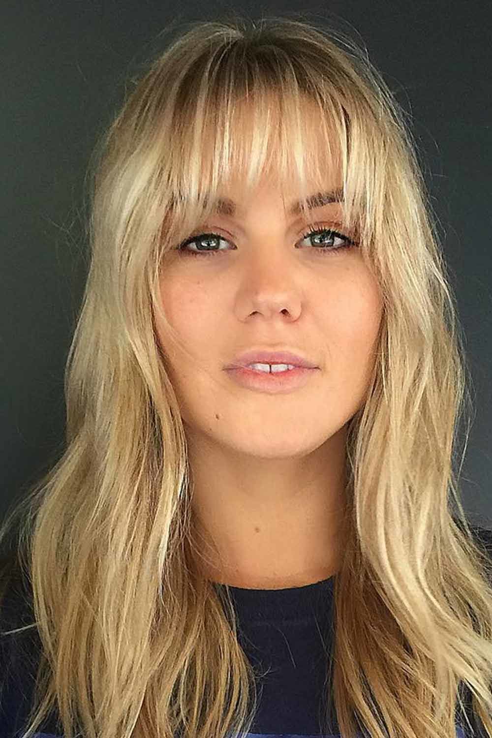 Bohemian waves with wispy bangs and natural texture