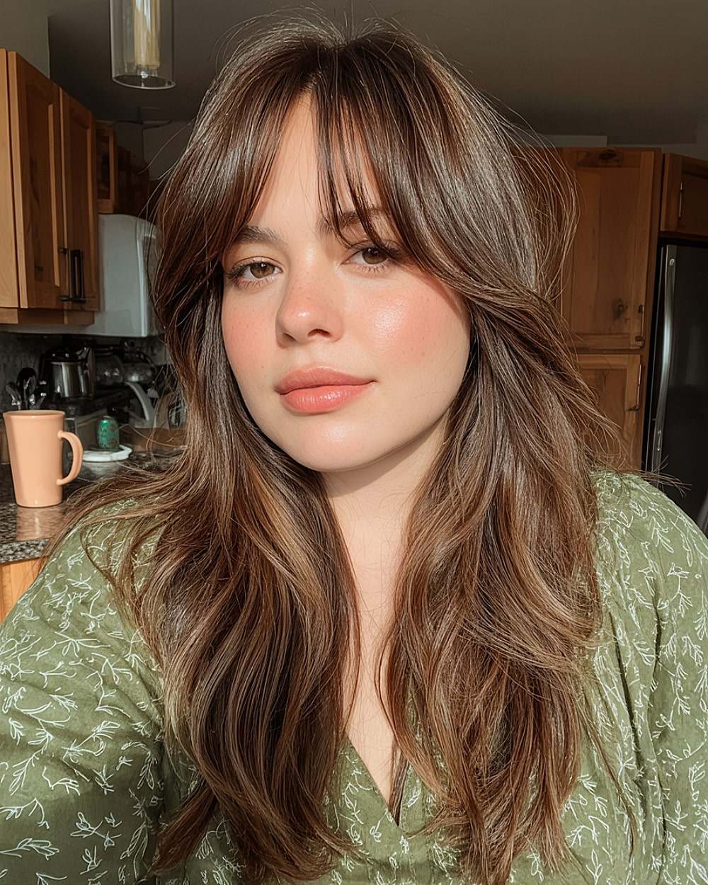 Natural waves with subtle wispy bangs