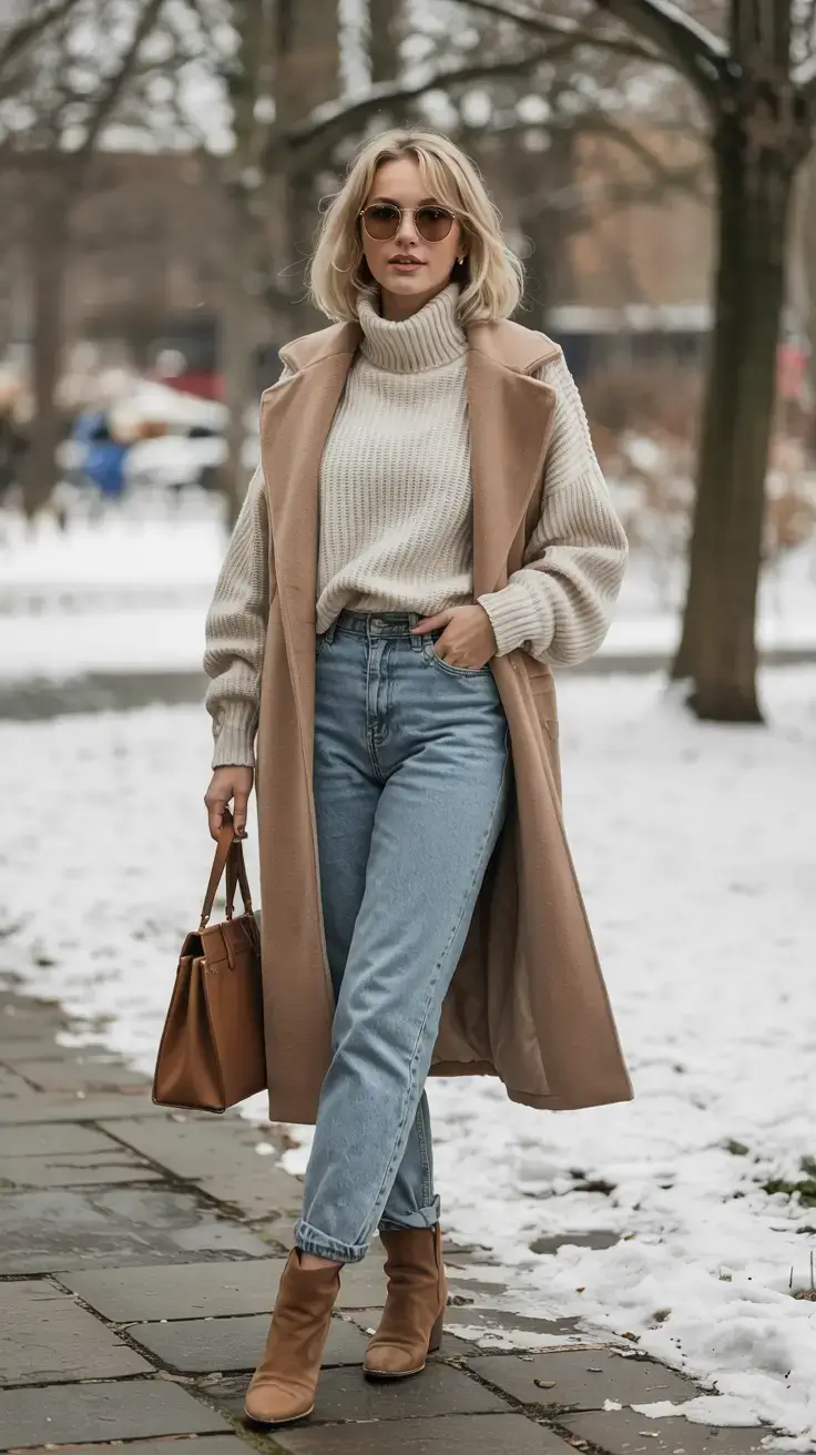 Winter chic with long coat